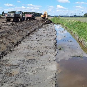 Excavation of two-stage ditch