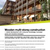 First page of the Forest Facts sheet depicting a wooden multistorey construction with a four level residential house, Gården in Uppsala