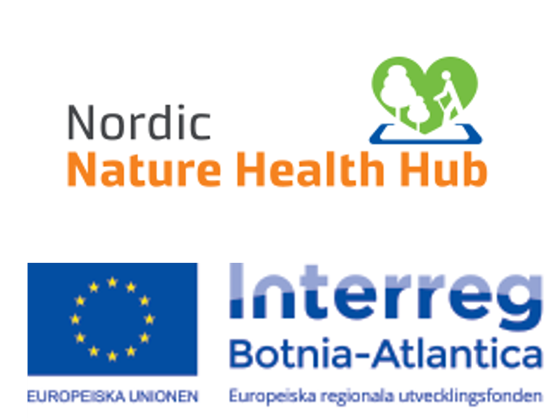 Logo Nordic nature health hub och Interreg