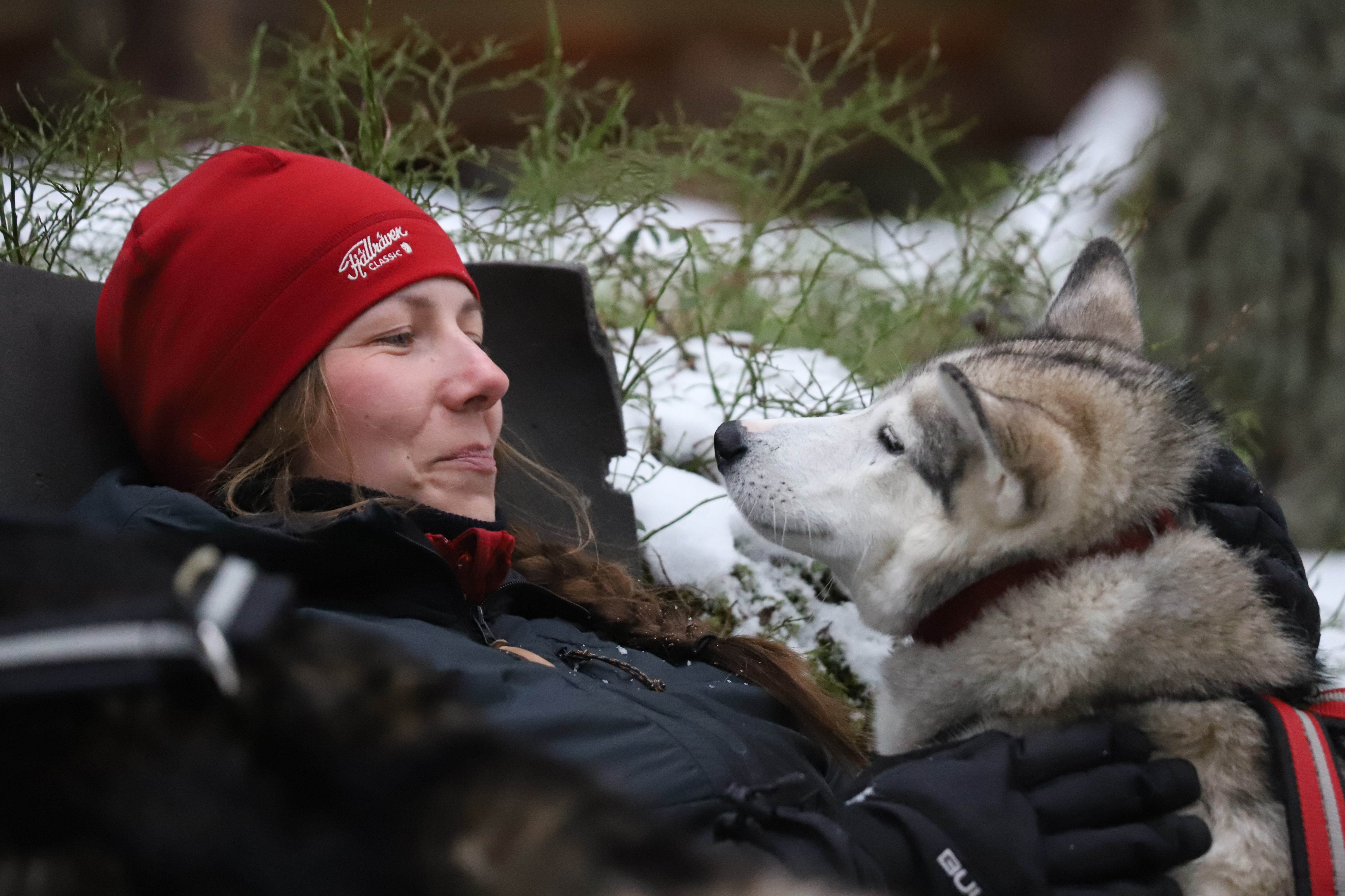 Women and dog