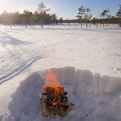 Winter campfire