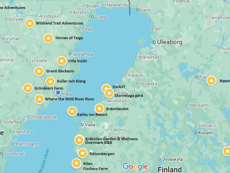 Map with marked project companies