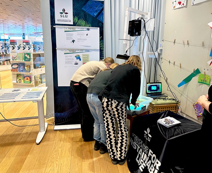 SLU-booth at stadsbiblioteket in Umeå