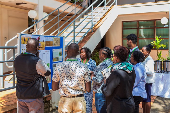 Project members showcased their work and progress through data walls, posters, and pictures in a World Café session.