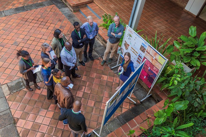 Project members showcased their work and progress through data walls, posters, and pictures in a World Café session.