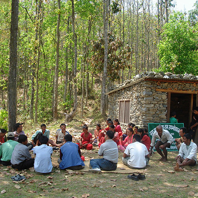 Community forest meeting in Nepal. Photo.