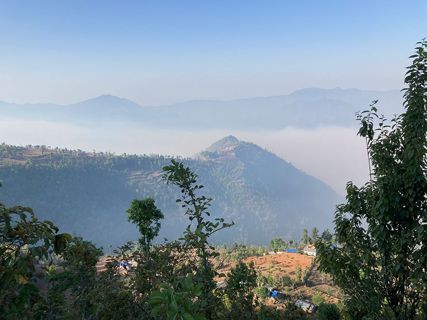Mountain landscape in Nepal, photo.