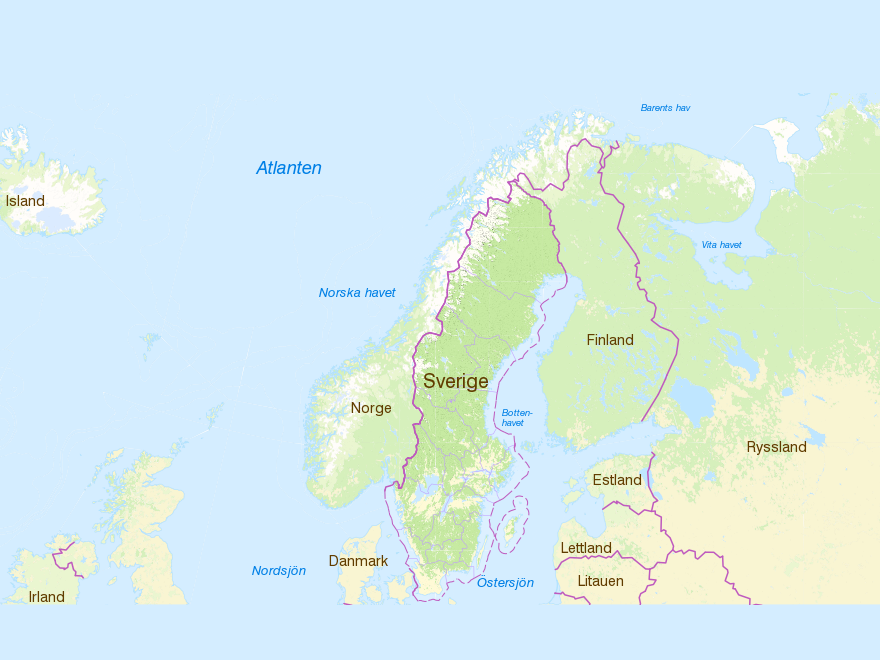 Map of the Nordic countries. Image.