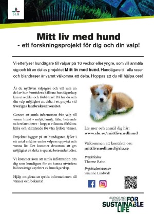 Informationsblad för utskrift Mitt liv med hund