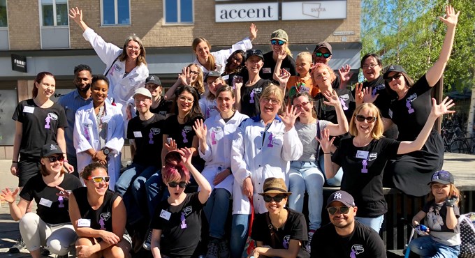 Gruppfoto av deltagare och arrangörer i Soapbox science.
