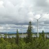 Wind turbines in forest landscapes.