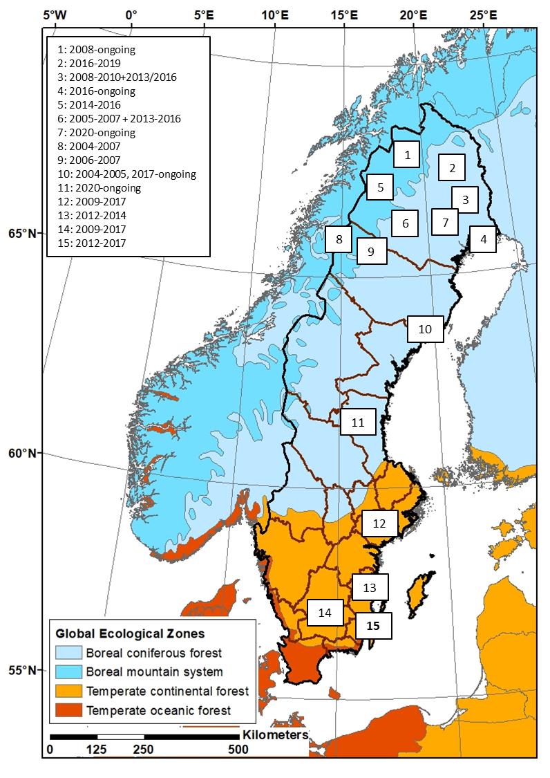 Karta över studieområden