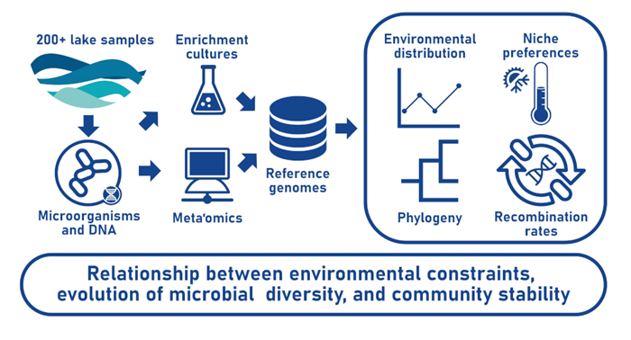 Schematic explanation of a research project. Illustration.
