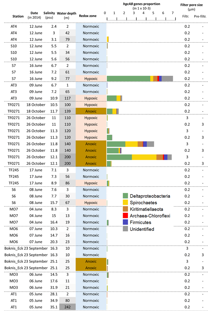 Table and figure with results.
