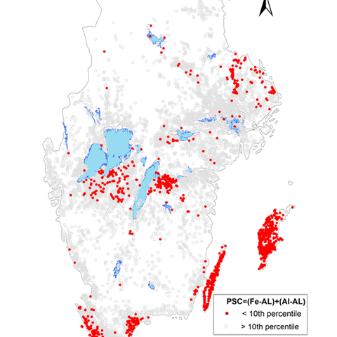 Sverigekarta med röda prickar främst koncentrerade på Öland, Gotland samt delar av Skåne och Östergötland.