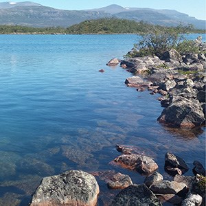 Arktisk sjö i Sverige. Foto.