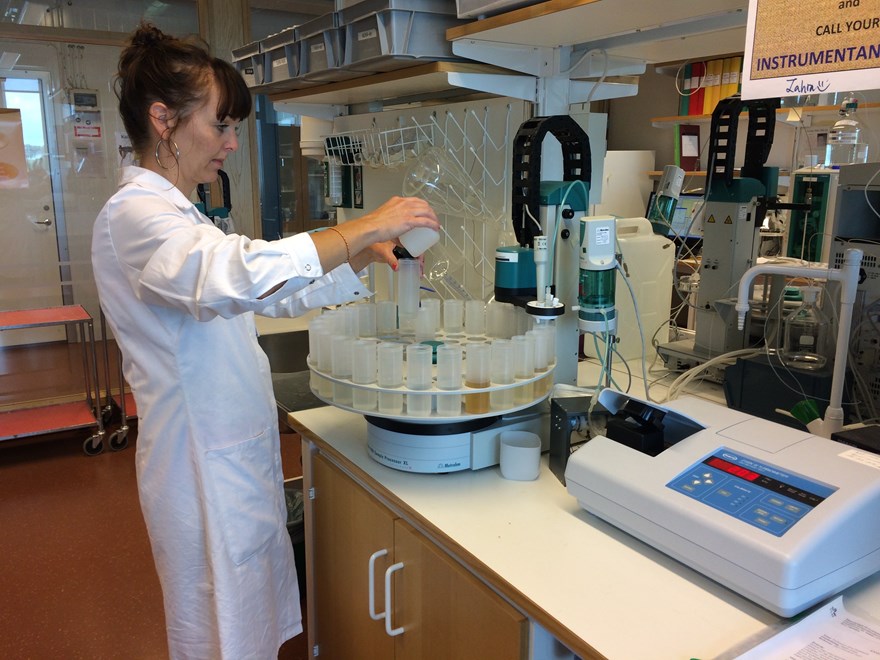 A woman performing laboratory work. Photo.