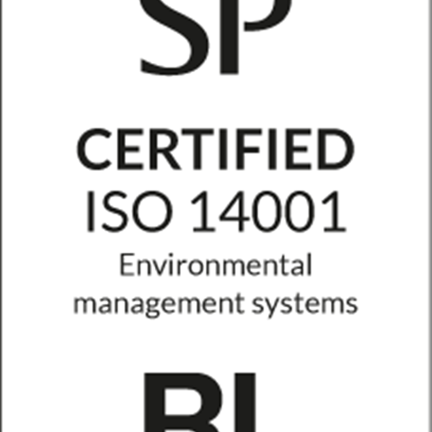Certification mark ISO 14001. Illustration.