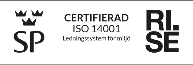 Certifieringsmärke ISO 14001. Illustration.