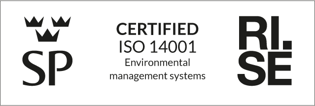 Certification mark ISO 14001. Illustration.