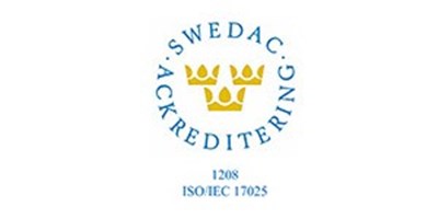 Swedacs ackrediteringsmärke. Illustration.