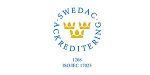 Swedacs ackrediteringsmärke. Illustration.