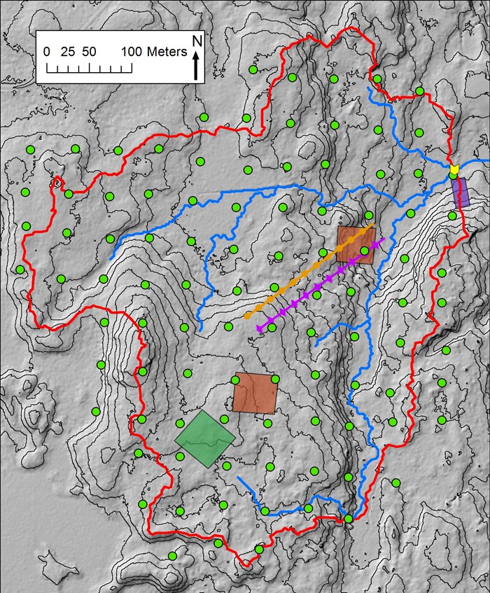 Map based on elevation measurements. Illustration.