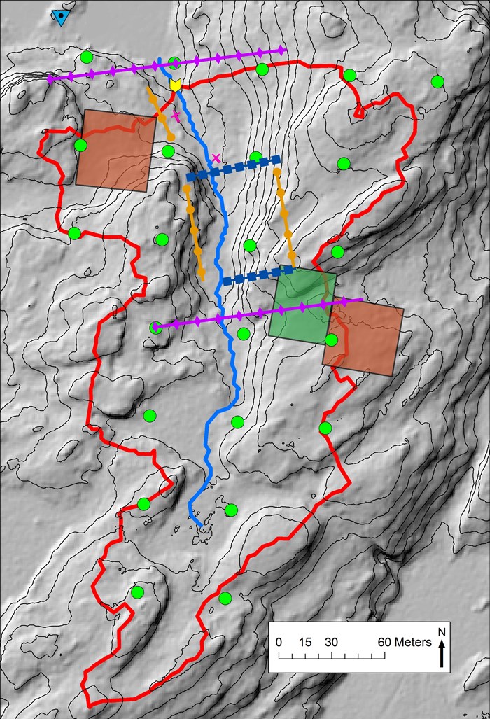 Map based on elevation measurements. Illustration.