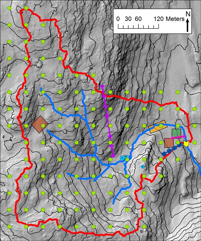 Map based on elevation measurements. Illustration.