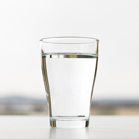 A glass of water. Photo.