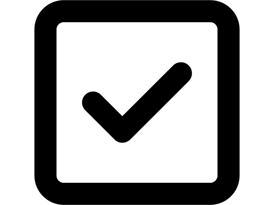 Fyrkant med check-symbol. Illustration.