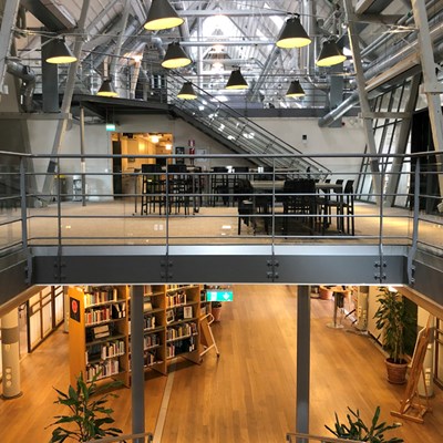 Interiör från biblioteket i Alnarp, foto.