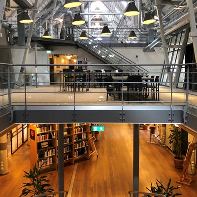 The interior of the library in Alnarp, photo.