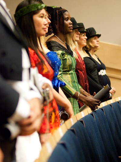 New doctors by examination at the doctoral award ceremony.