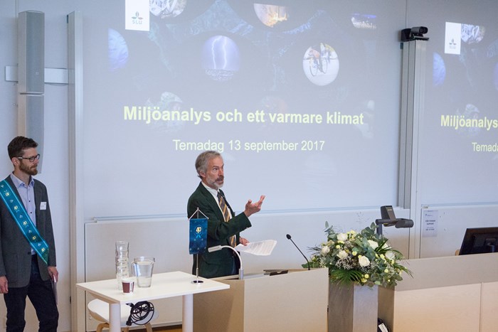 Johan Stendahl och Kevin Bishop under Klimatdagen 2017. Foto: Jenny Svennås-Gillner, SLU