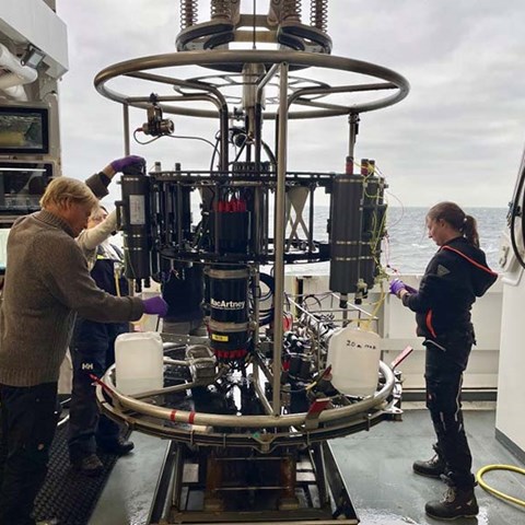 Picture from research week on SLU's research vessel R/V Svea.