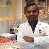 Hasitha Priyashantha has been awarded by The American Dairy Science Association. Picture shows Hasitha in the lab, photo.