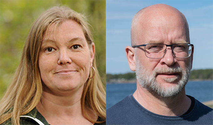 Christina Halling (till vänster) är koordinator för program Kust och hav inom SLU:s miljöanalys och Stefan Larsson (till höger) biträdande koordinator. Foton.