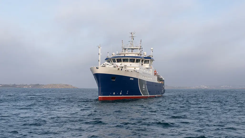 Ship in grey weather
