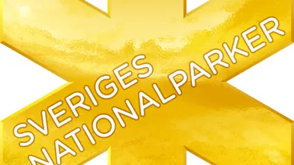 Illustration med guldstjärna för Sveriges nationalparker