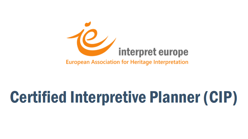 Logotype for Interpret Europe and the text Certified Interpretive Planner (CIP)