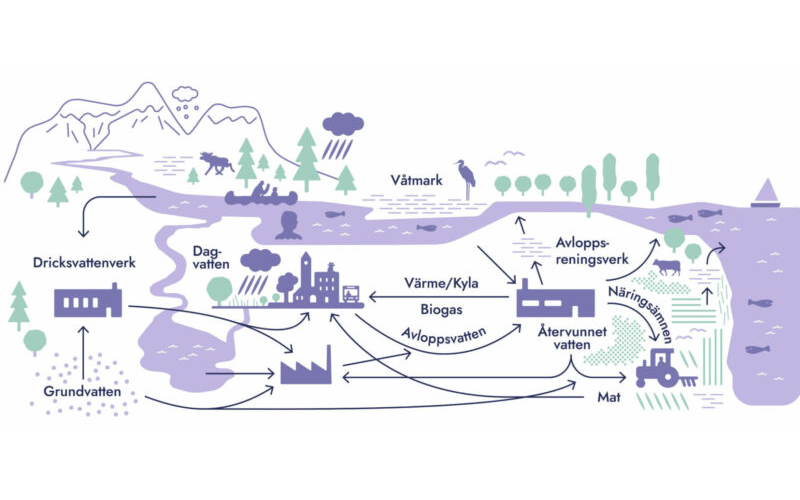 Illustration över ett avrinningsområde