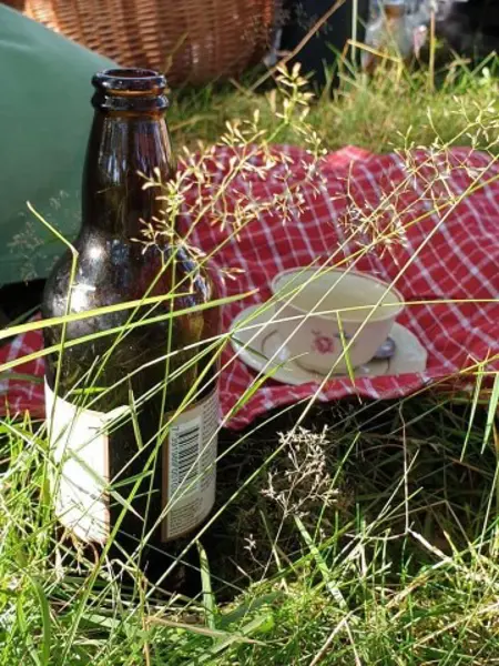 Fika under guidningen.