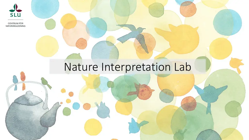 Prickig bild med texten "Nature interpretation lab" i mitten