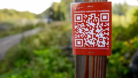 QR-kod för naturvägledning i Stockholm.