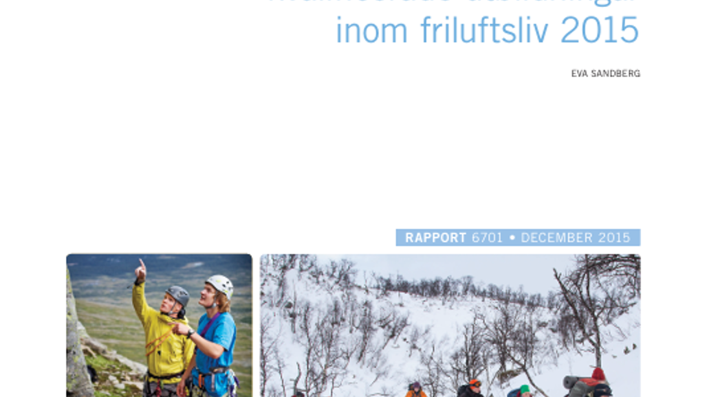 Framsida på rapport från Nationell enkät om kvalificerade utbildningar inom friluftsliv 2015