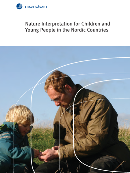 Frontpage of the report Nature interpretation for children and young people in the Nordic countries