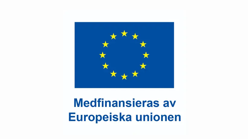 EU-logotyp. Medfinansierad av europeiska unionen. Färgbild.