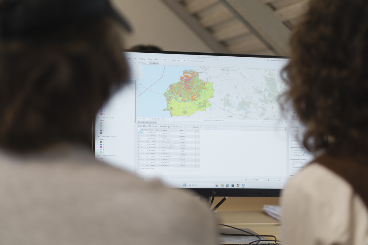 En datorskärm med en kartbild