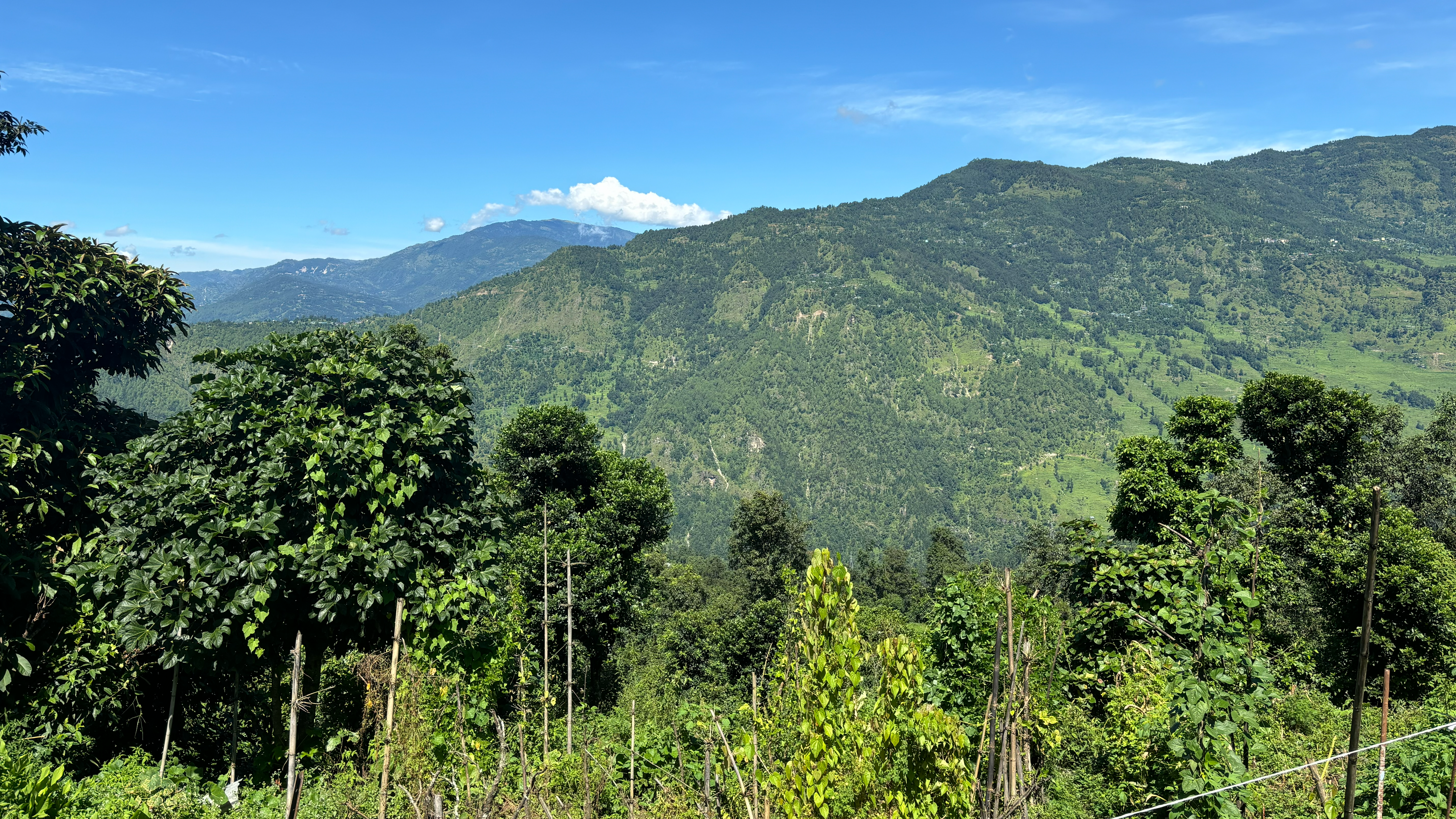 A landscape view of mountains and valleys in India. Photo.